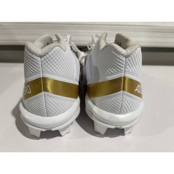 Adidas Adizero Impact.2 MD Mens Shoes Sz 9 White Gold Lace-Up Football Cleats - Picture 5 of 8